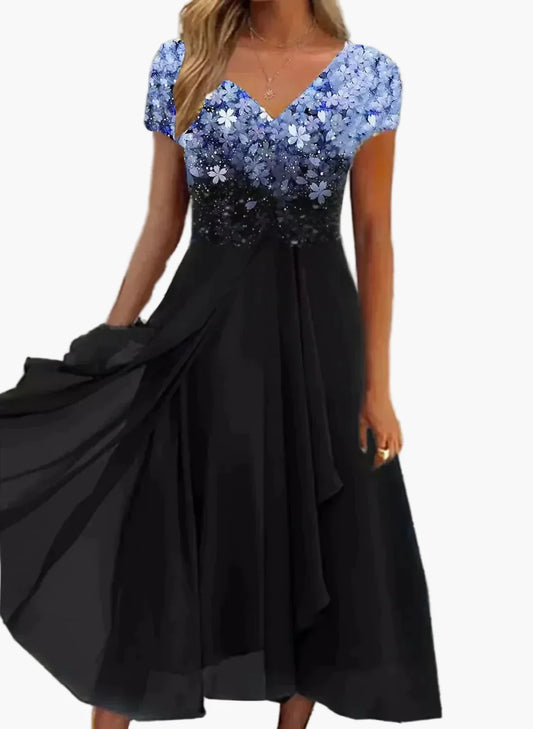 Damen Abendkleid Elegant mit Blumendetail – Modernes Partykleid für festliche Anlässe