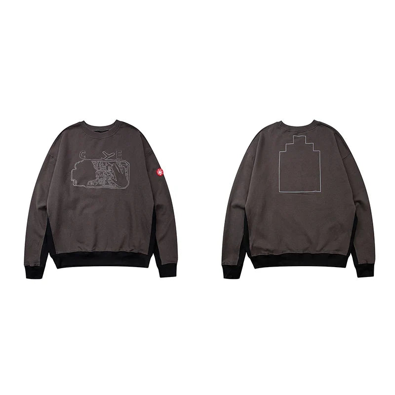 Uniseks sweatshirt met ronde hals en motiefprint