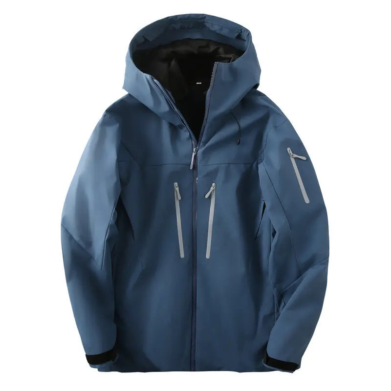 Unisex Outdoorjacke mit Kapuze – Funktionsjacke Wetterfest mit Reißverschlusstaschen