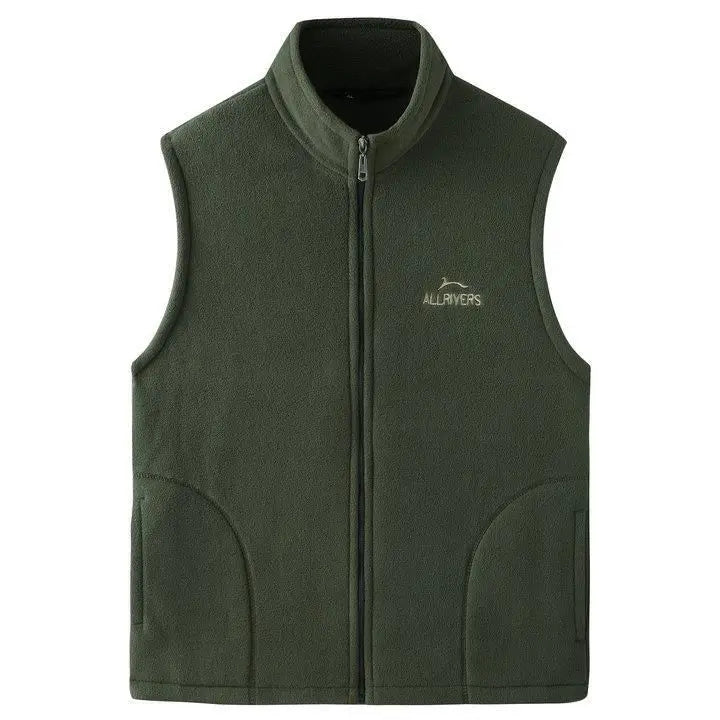 Fleece Weste mit Reißverschluss Stehkragen und Taschen Herren