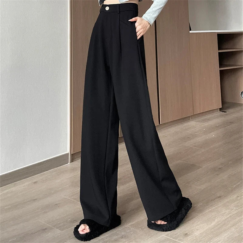 Damen Weite Hose High Waist Palazzo Business Hose