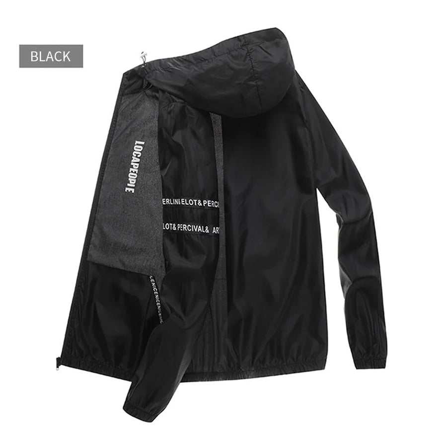 Leichte Kapuzenjacke Windbreaker mit Reißverschluss Unisex