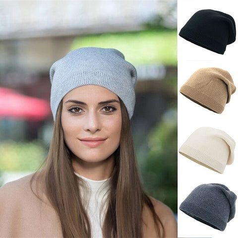 Unisex beaniemuts van zacht gebreid materiaal, losse pasvorm