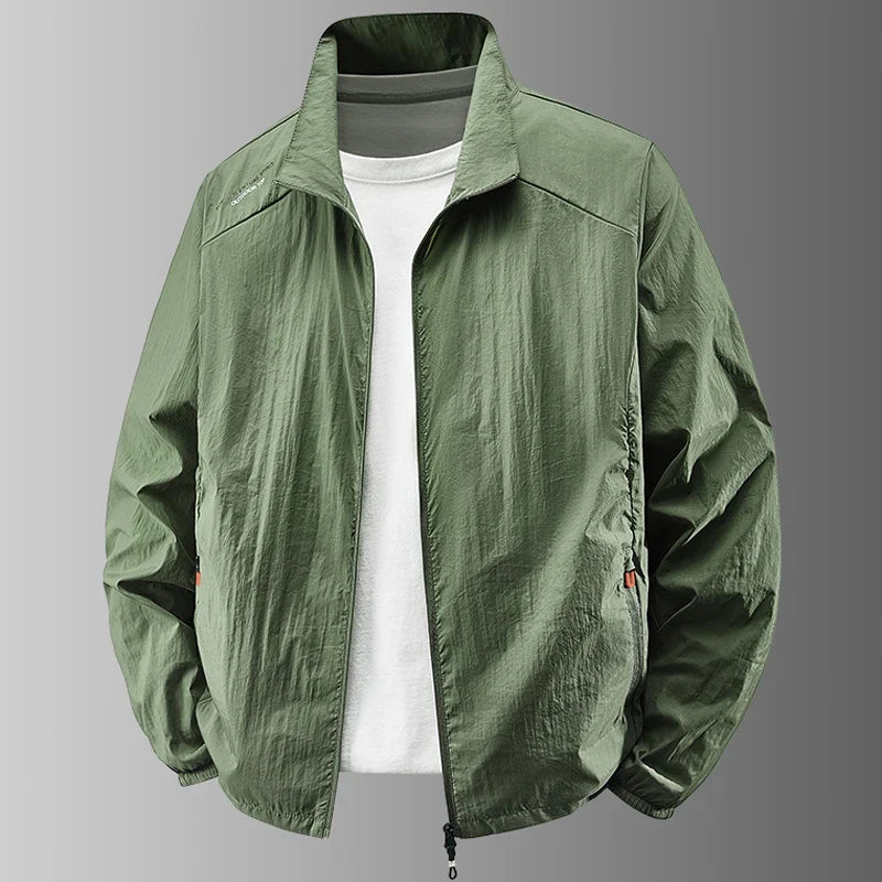 Leichte Herren Windjacke Stehkragen Reißverschluss Jacke Freizeit Outdoor