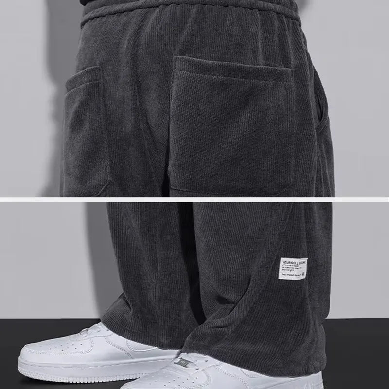 Unisex Winterhose mit Fleecefutter, Lässige Weite Freizeithose mit Kordelzug