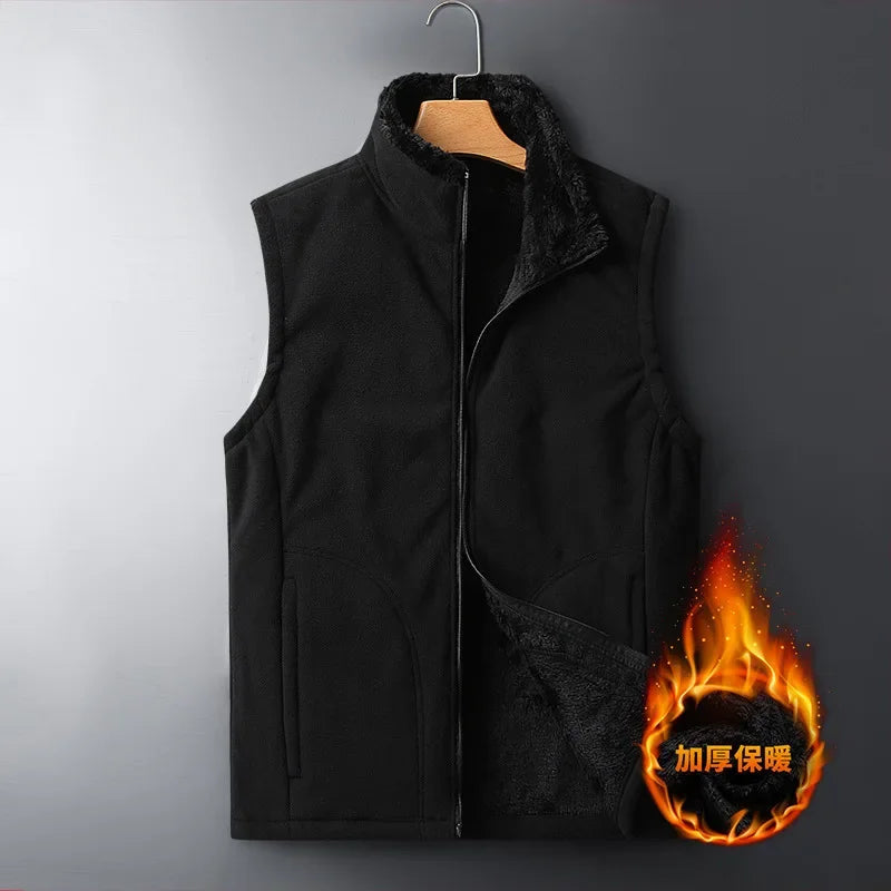 Uniseks fleecebodywarmer met teddyvoering, opstaande kraag en ritssluiting