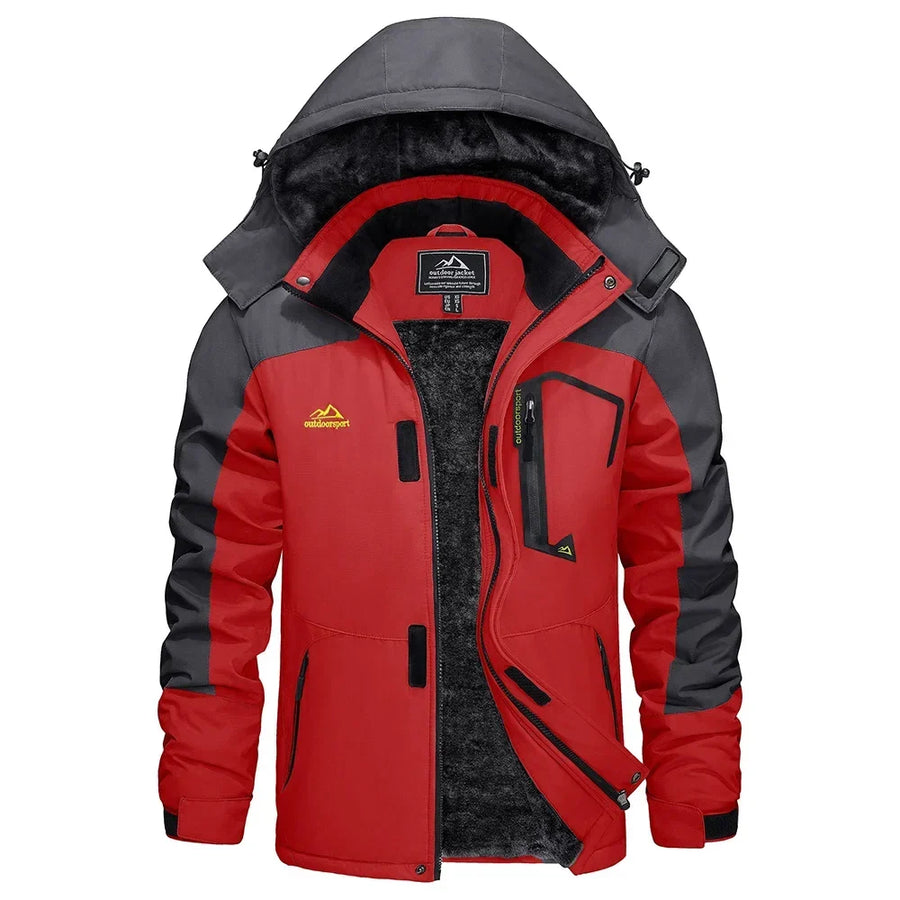 Herren Winterjacke mit Kapuze, gefüttert, atmungsaktiv, outdoor