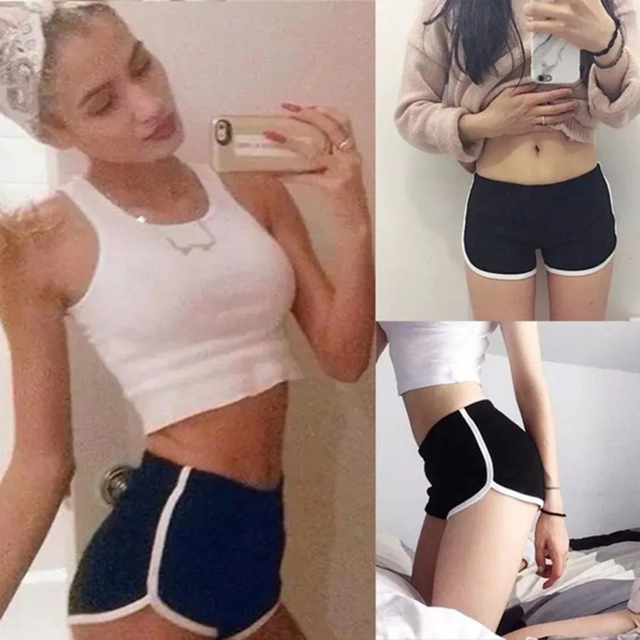 Sportshorts voor dames met witte zoom