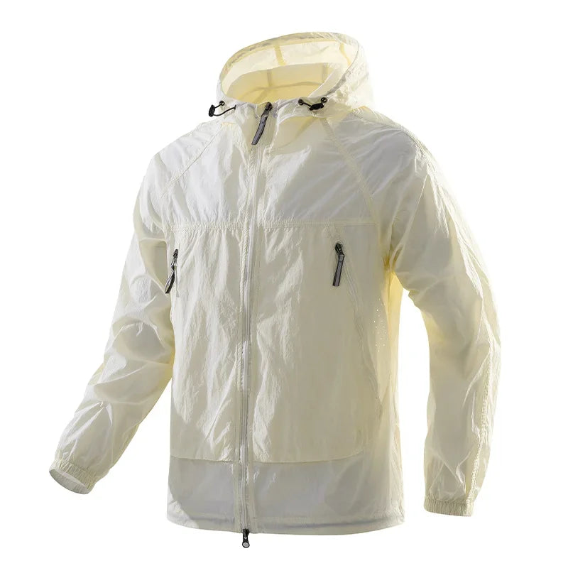 Leichte Kapuzenjacke Unisex Windbreaker mit Reißverschlüssen