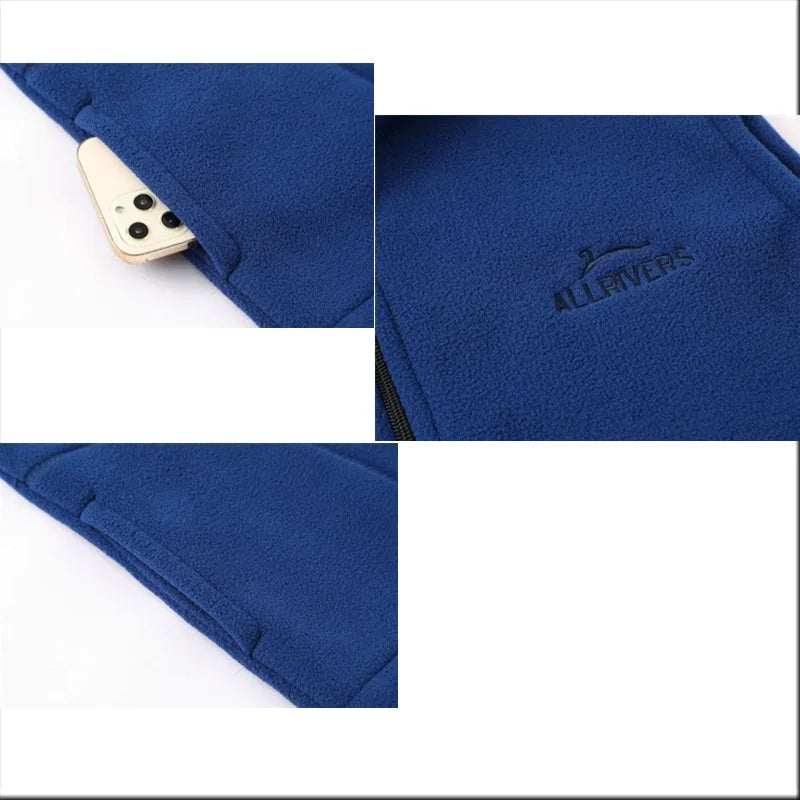 Fleece Weste mit Reißverschluss Stehkragen und Taschen Herren