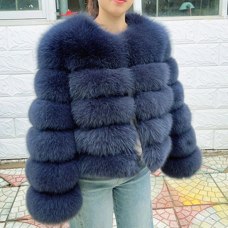 Damen Kurzjacke mit Kunstfell, Winterjacke mit gerippten Ärmeln, warmer Pelzmantel