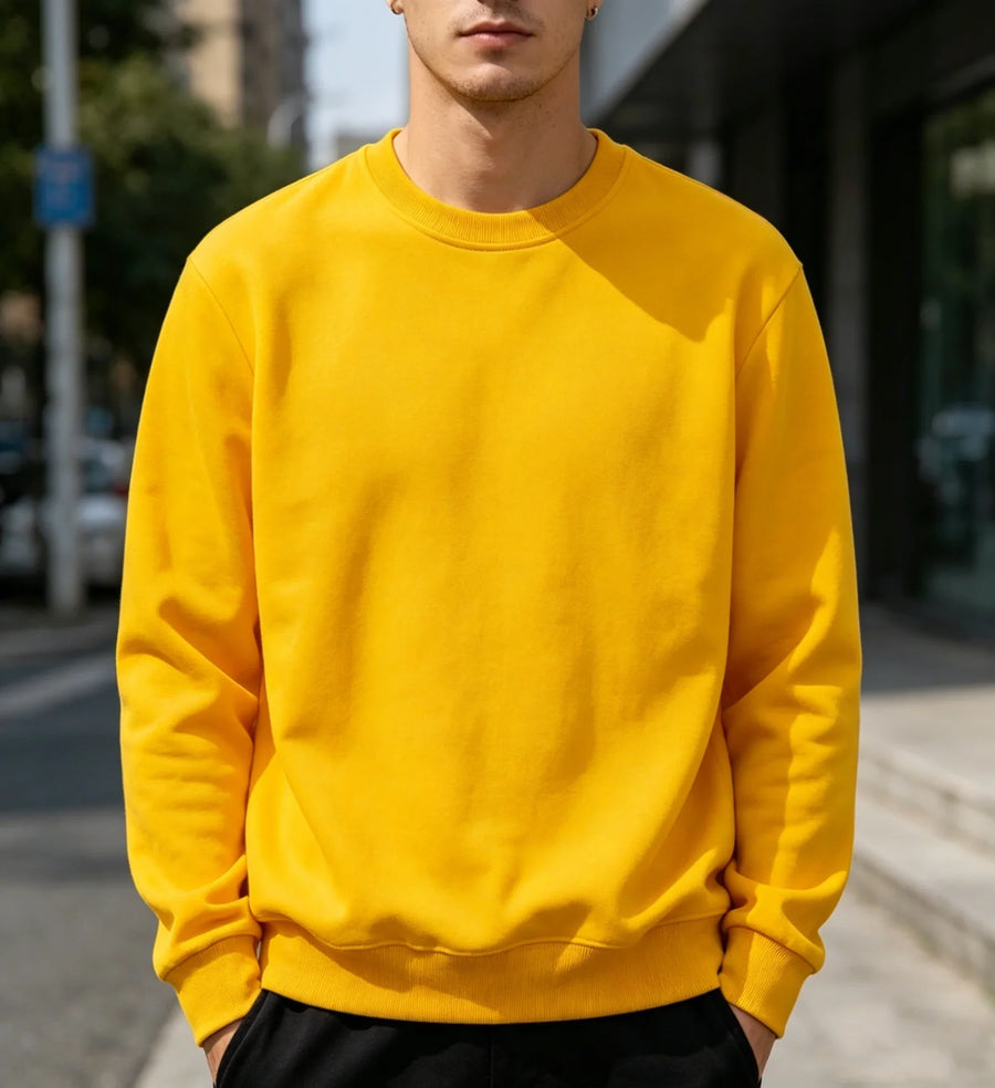 Uniseks basic sweatshirt met ronde hals en lange mouwen