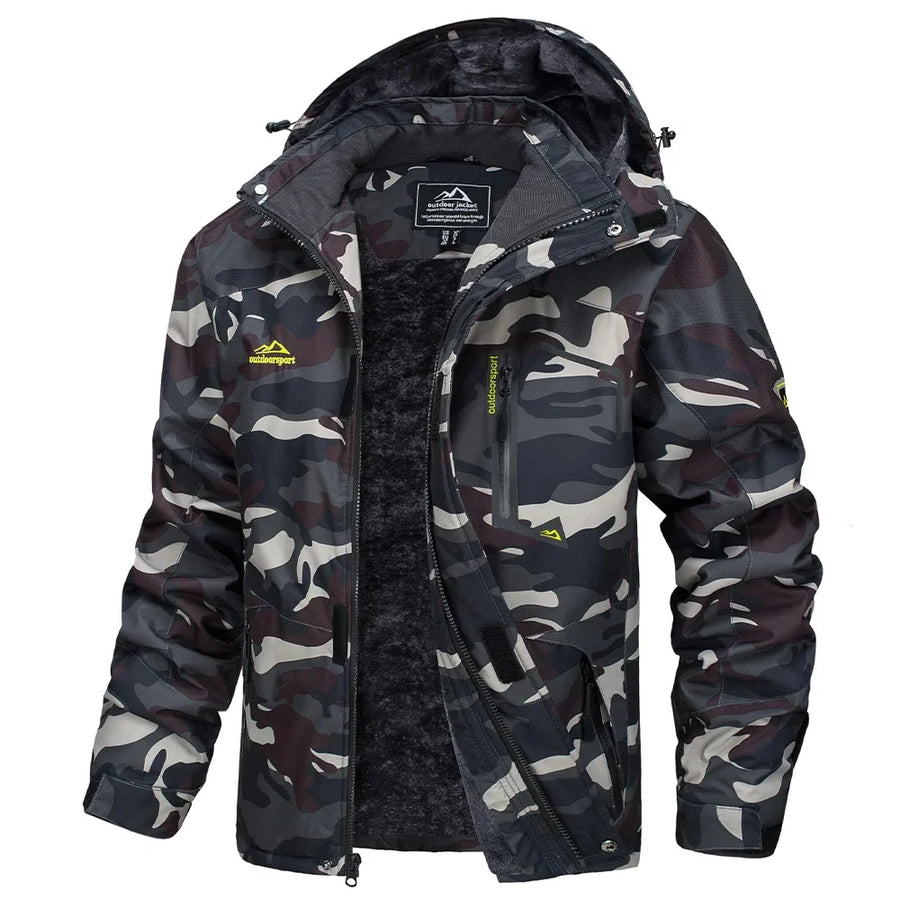 Herren Winterjacke mit Kapuze, gefüttert, atmungsaktiv, outdoor