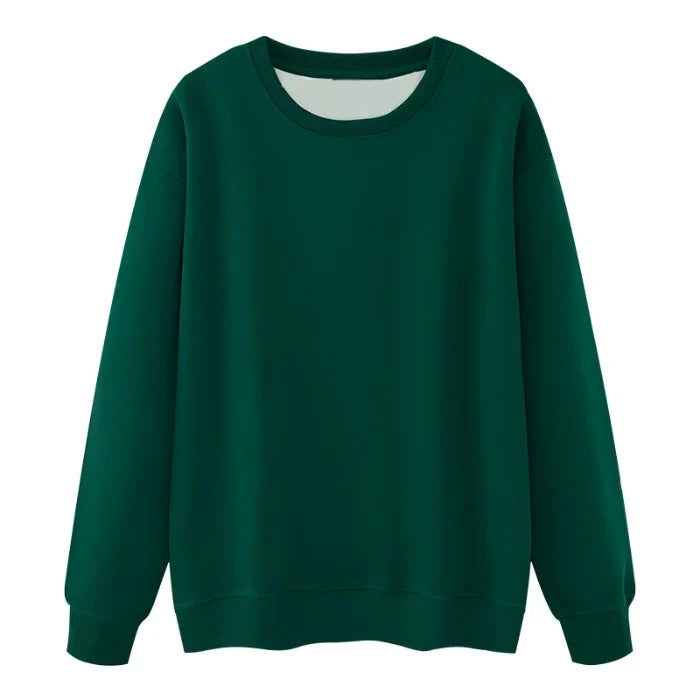 Unisex sweater met lange mouwen en ronde hals, gevoerd met fleece