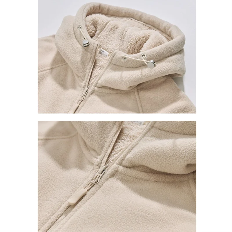 Unisex Kapuzenjacke mit Reißverschluss und Plüschfutter für kalte Tage