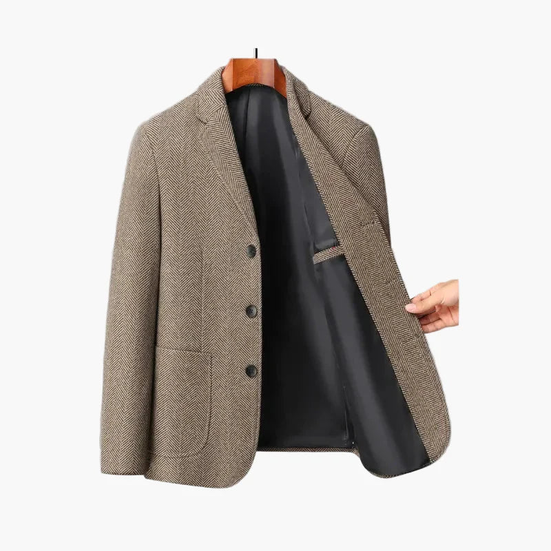Herren Business Casual Sakko – Klassischer Hahnentritt Blazer für Büro & Alltag