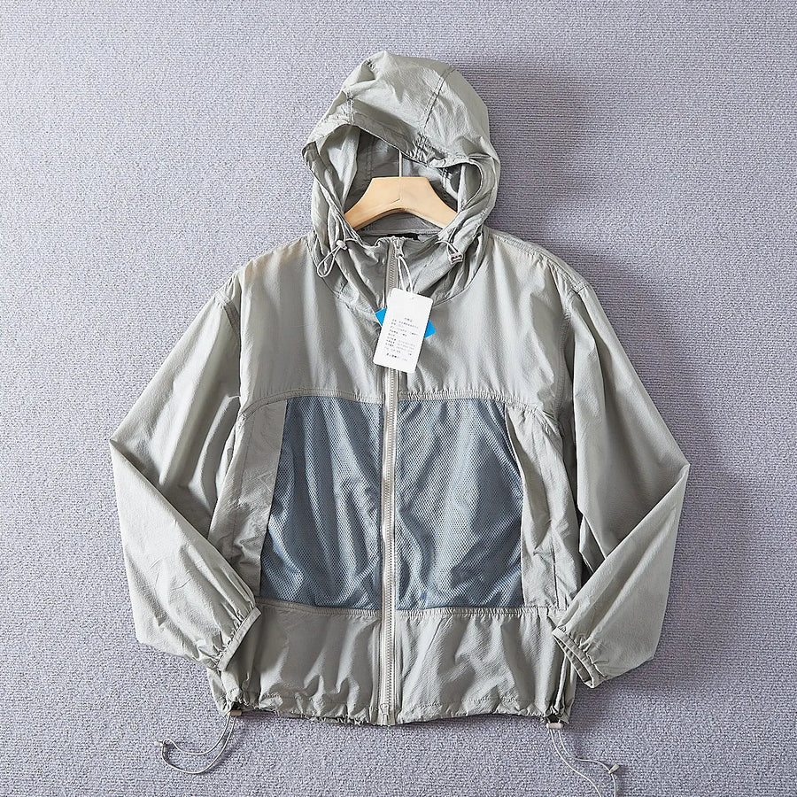 Unisex Kapuzenjacke leicht mit Reißverschluss und Netzeinsätzen