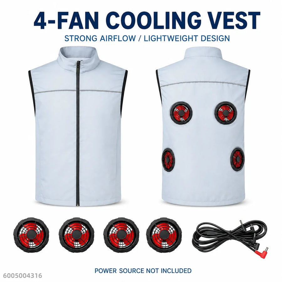 Kühlweste mit 2 oder 4 Ventilatoren – Leichtes Design für Herren