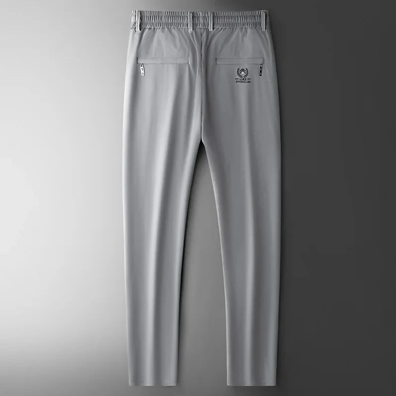 Vrijetijdsbroek voor heren met elastische tailleband en zak met rits