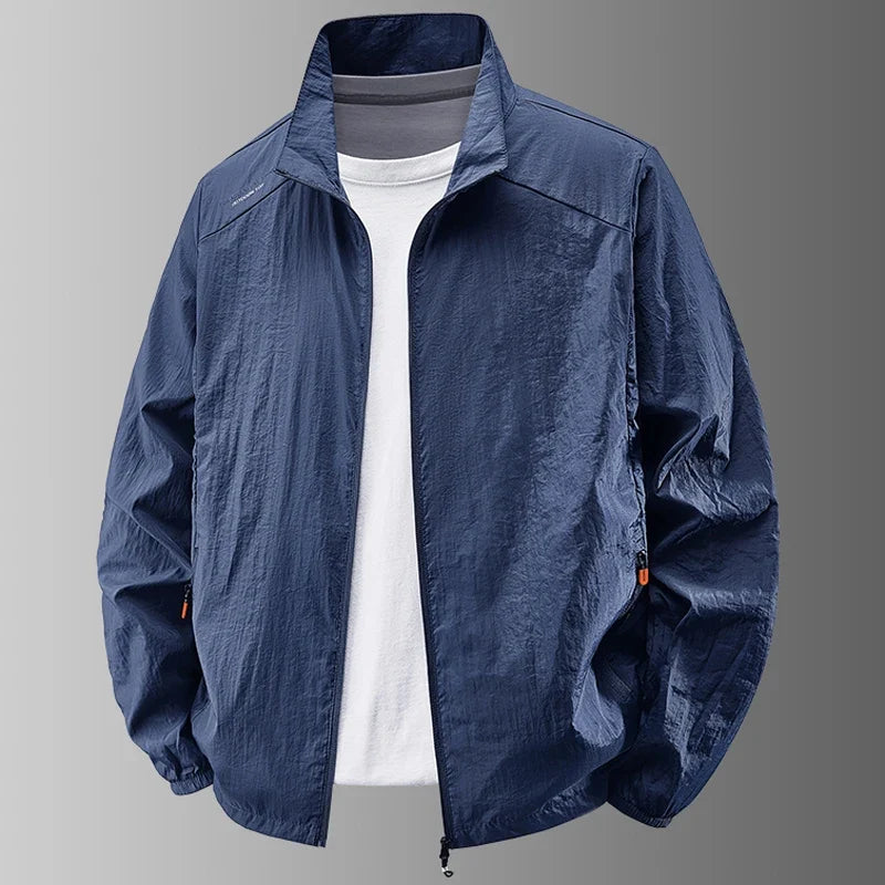 Leichte Herren Windjacke Stehkragen Reißverschluss Jacke Freizeit Outdoor