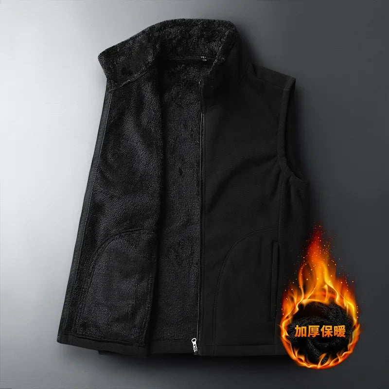 Uniseks fleecebodywarmer met teddyvoering, opstaande kraag en ritssluiting
