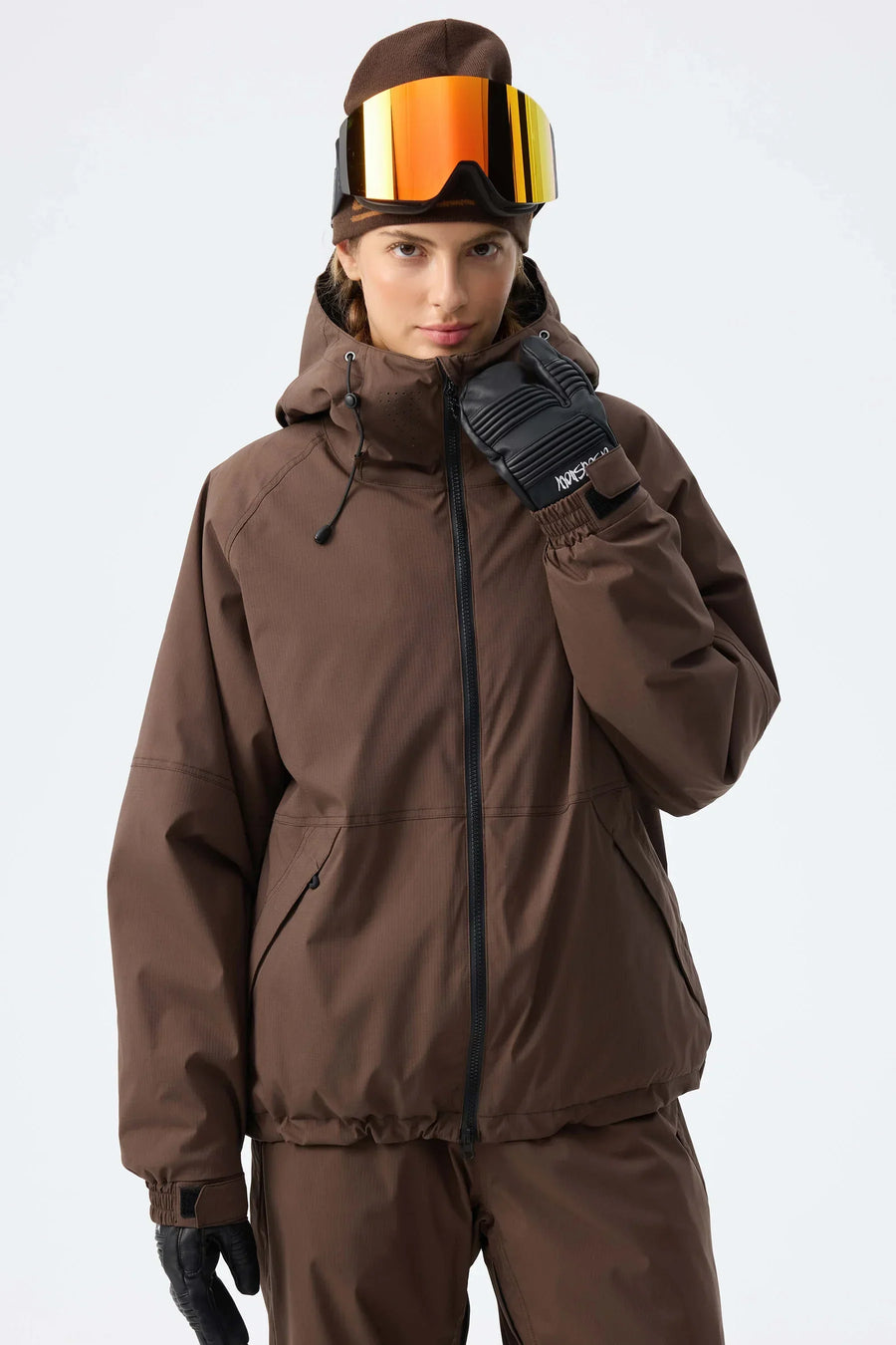 Winterjacke Kapuze Wasserdicht Atmungsaktiv Damen Skijacke Outdoorjacke Rosa