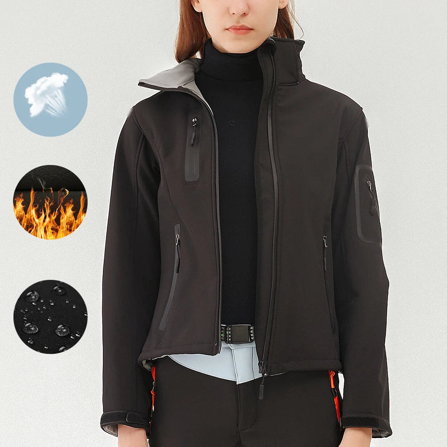 Damen Softshelljacke Wasserabweisend Atmungsaktiv Wärmeisolierend mit Reißverschluss