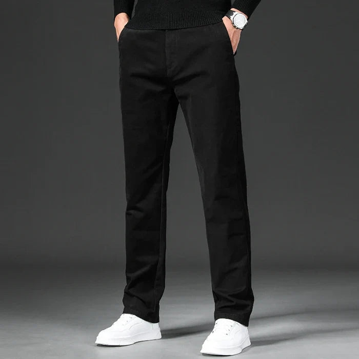 Herren Freizeithose Chino Hose Beige Schlicht Baumwollmischung