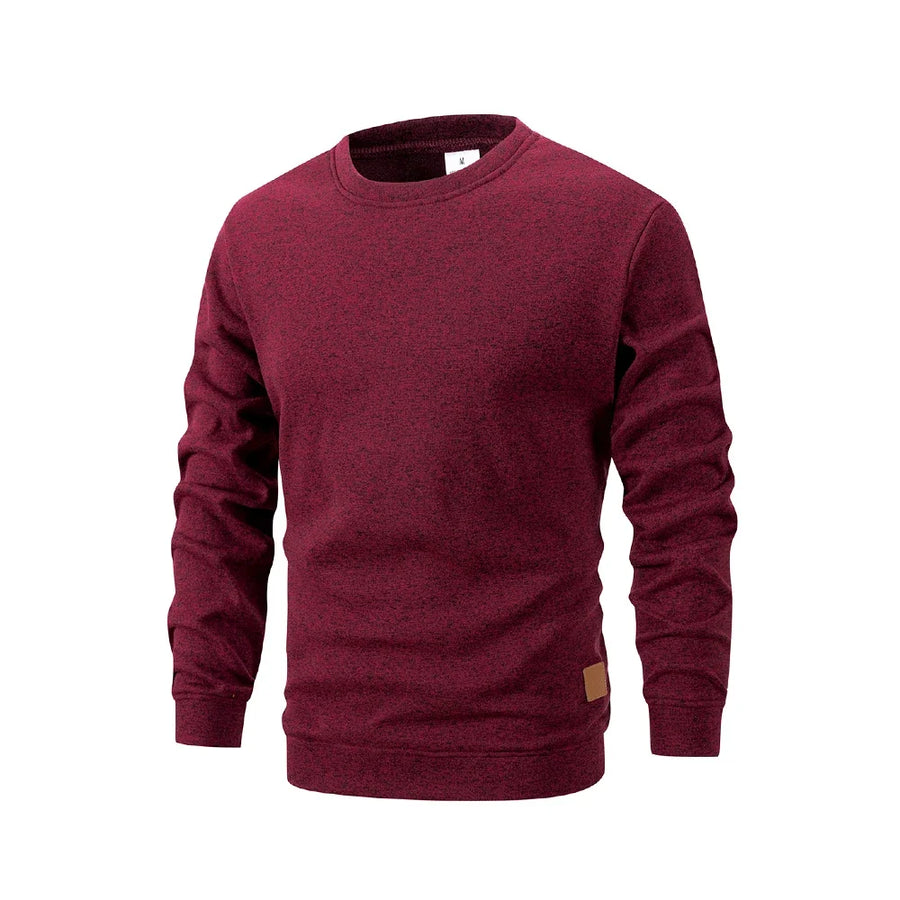 Herren Rundhals Pullover Strickoptik Langarm Sweatshirt