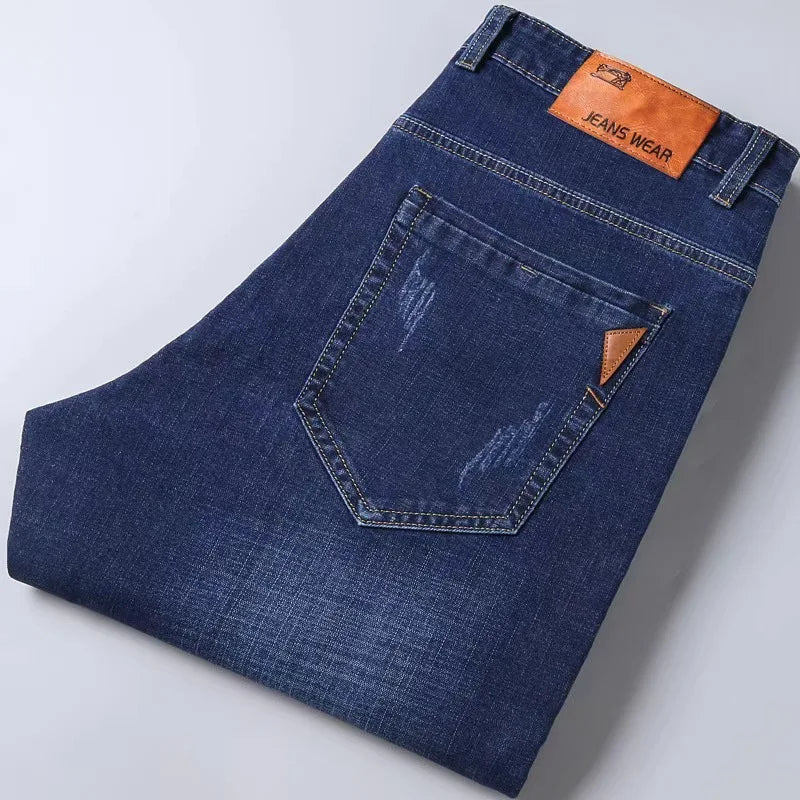 Herenjeans straight fit denim broek blauw
