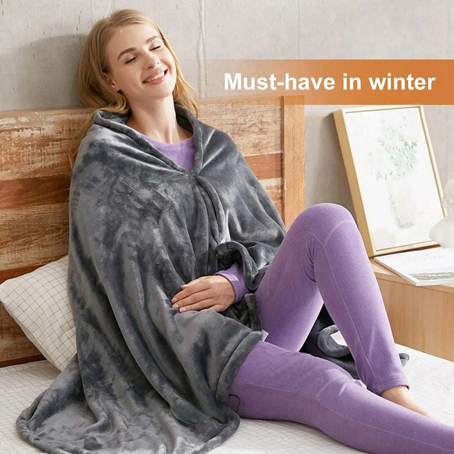 Kuschelige Ärmeldecke Graue Fleece-Decke mit Ärmeln
