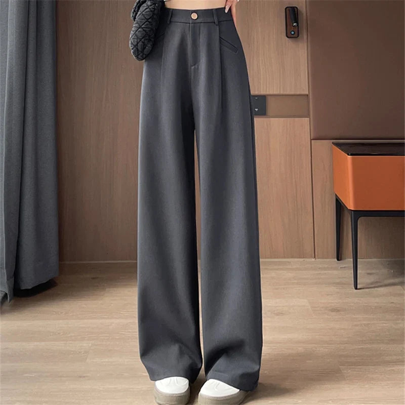 Damen Weite Hose High Waist Palazzo Business Hose