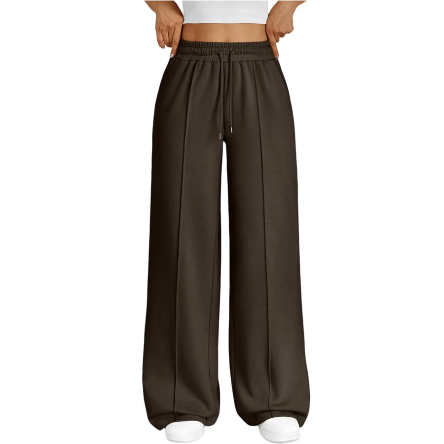 Loungewearbroek voor dames met wijde pijpen en trekkoord - verschillende kleuren