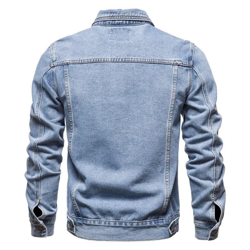 Jeansjacke Herren im Denim-Look mit Knopfverschluss und Brusttaschen