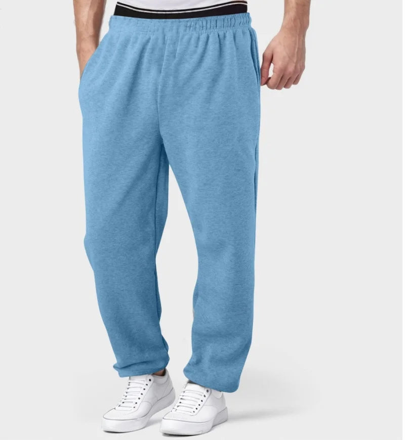 Zwarte unisex joggingbroek met wijde pijpen en trekkoord