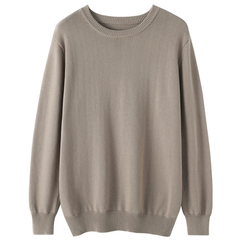 Herren Rundhals Pullover Basic Strickpullover Langarm