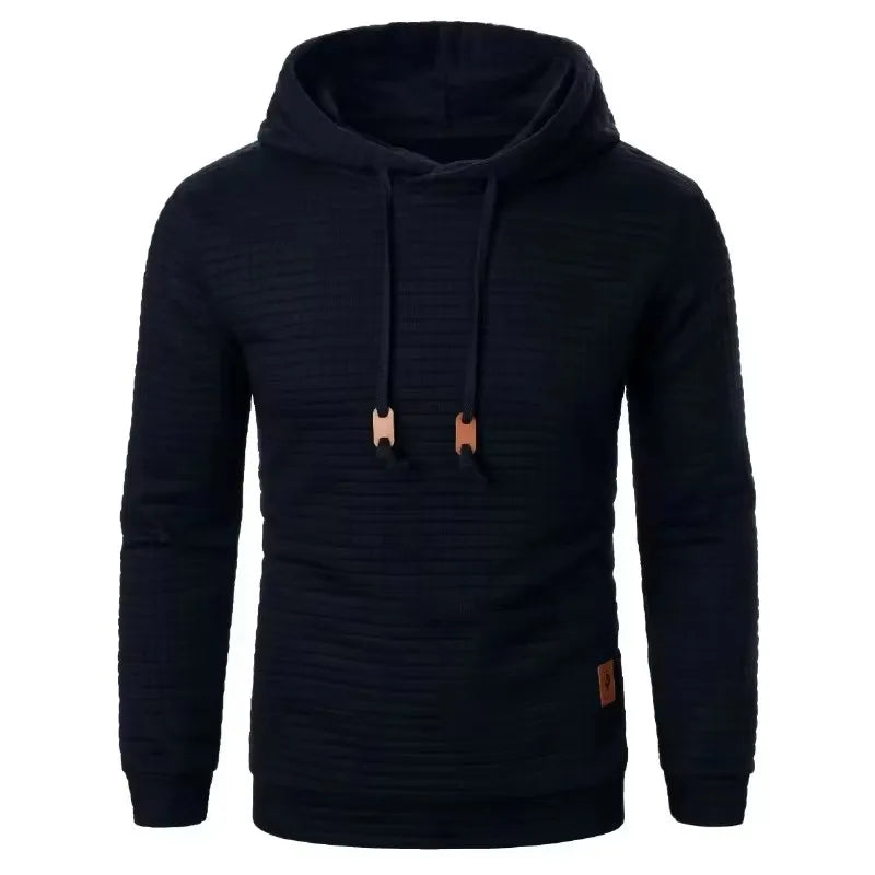 Herenhoodie met structuurpatroon en capuchon