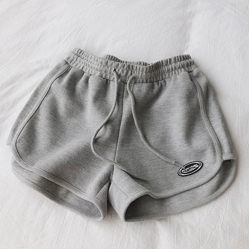 Shorts voor dames met trekkoord en logopatch