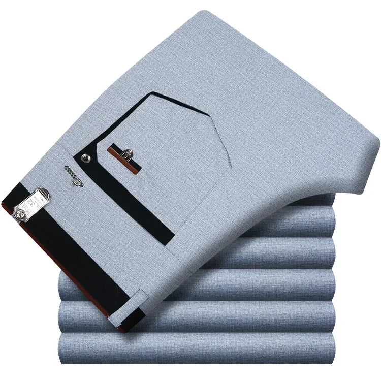 Herren Business Hose Freizeit Anzughose Slim Fit