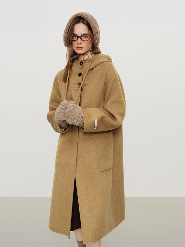 Damen Dufflecoat mit Kapuze und Knebelverschlüssen