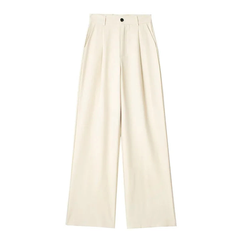 Damen Weite Hose mit hohem Bund – Elegante Plissee-Hosen