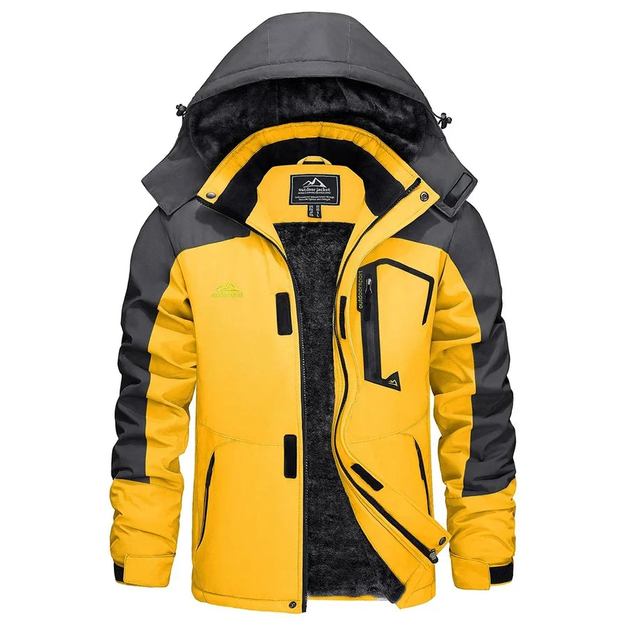 Herren Winterjacke mit Kapuze, gefüttert, atmungsaktiv, outdoor