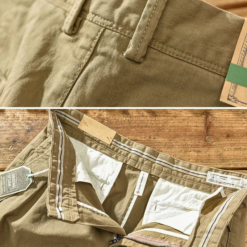 Olijfgroene chino-vrijetijdsbroek voor heren, katoenmix, casual