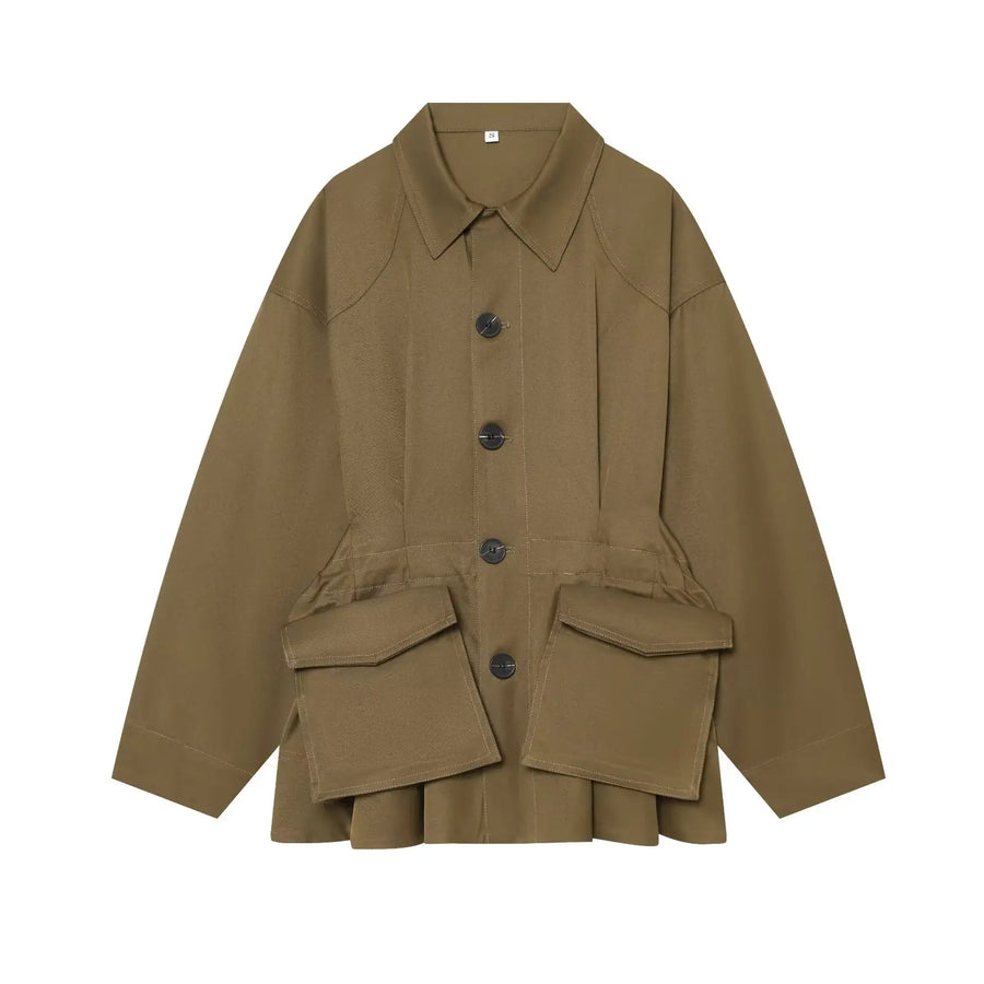 Damen Übergangsjacke mit Kentkragen und großen Pattentaschen