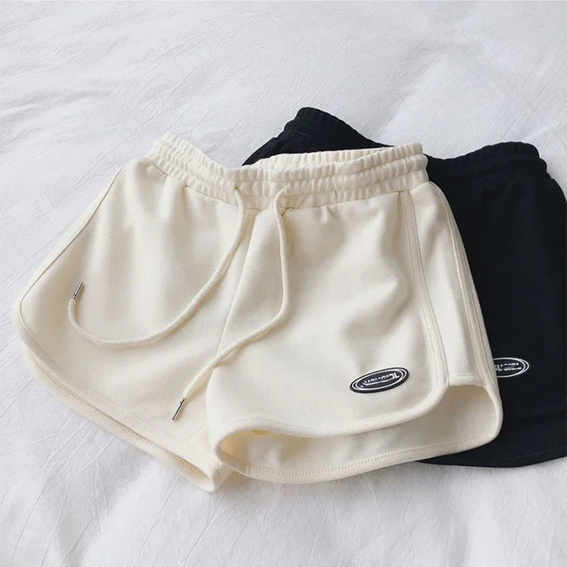 Shorts voor dames met trekkoord en logopatch