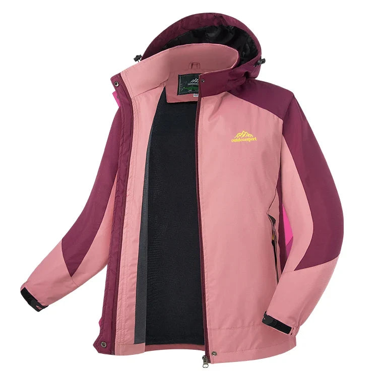 Damen Outdoorjacke mit Kapuze Winddicht Wasserabweisend 3-in-1 System