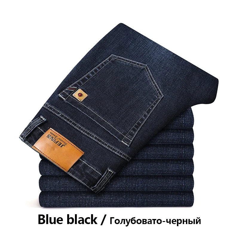 Herenjeans met klassieke pasvorm blauw zwart