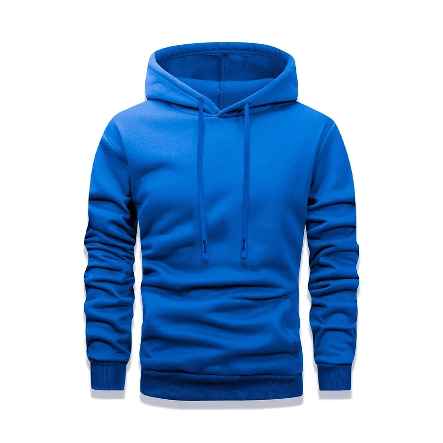 Herenhoodie met capuchon, kangoeroezak, effen kleur