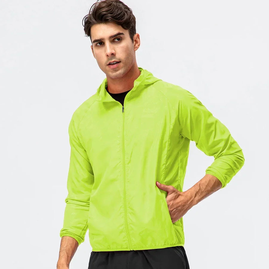 Leichte Kapuzenjacke Windbreaker Faltbar mit Reißverschluss Sportlich Unisex