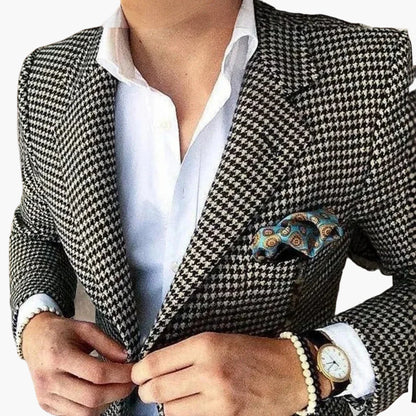 Herren Hahnentritt Sakko – Eleganter Business & Freizeit Blazer im klassischen Stil